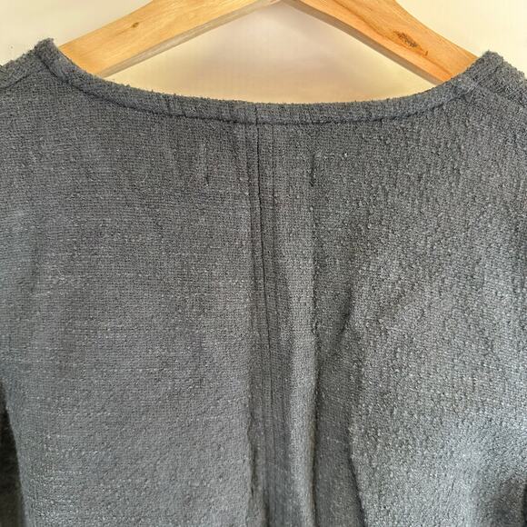 Madewell Texture & Thread Black 3/4 Balloon Sleeve V Neck Top Womens Size XS - Picture 10 of 14